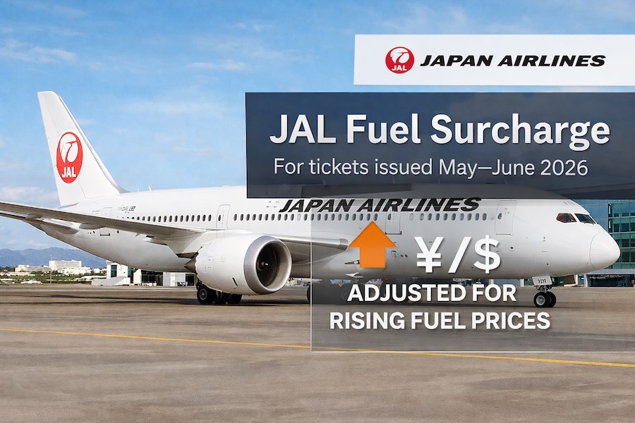 JAL adjusts fuel surcharge for May–June tickets