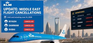 KLM extends Middle East flight cancellations