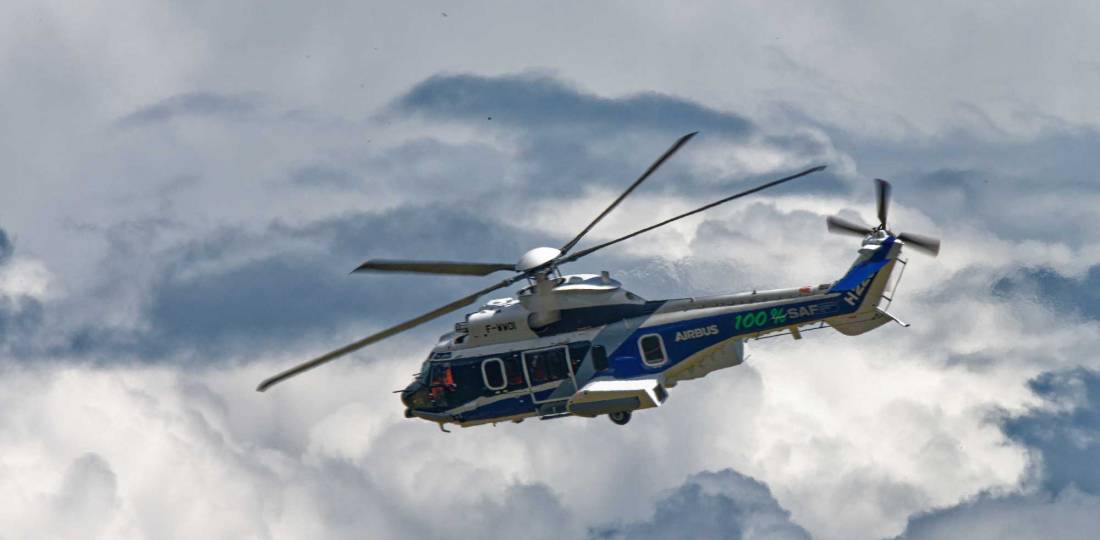 Airbus helicopter performs first 100% SAF flight