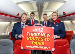 Jet2 adds three new UK–Paris routes for summer 2027