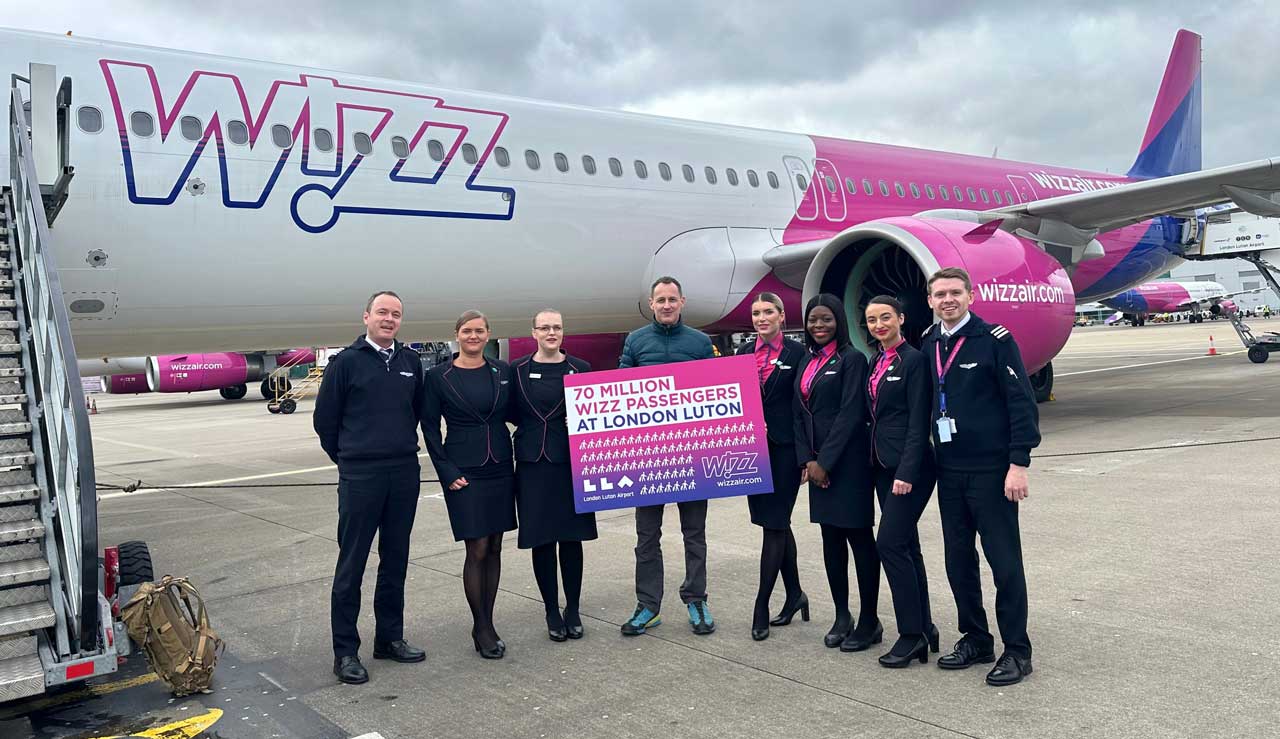 Wizz Air Celebrates Over 70 Million Passengers at London Luton Airport