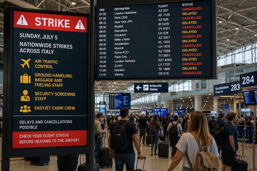 Major Aviation Strike Set to Hit Italy’s Airports on July 5